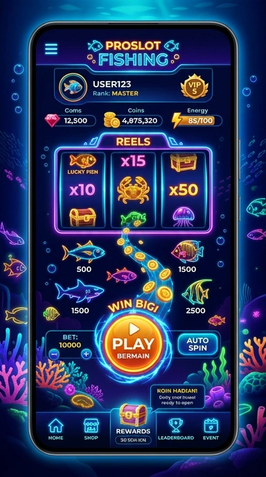 Cuplikan layar menu unduhan proslot untuk perangkat Android